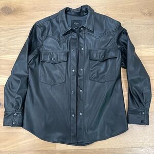 RAILS Women’s Small August Black Faux Leather Shirt Jacket Shacket